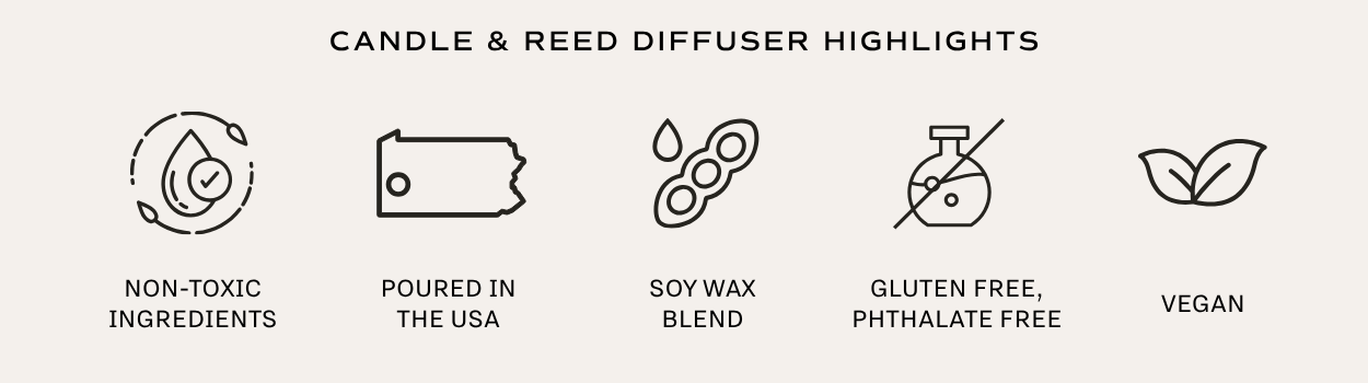 Shop our non-toxic candles, poured in the USA