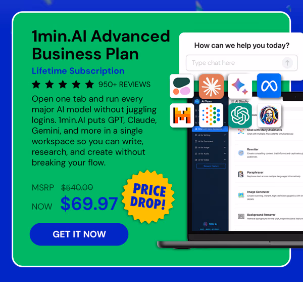1minAI Advanced Business Plan Lifetime Subscription