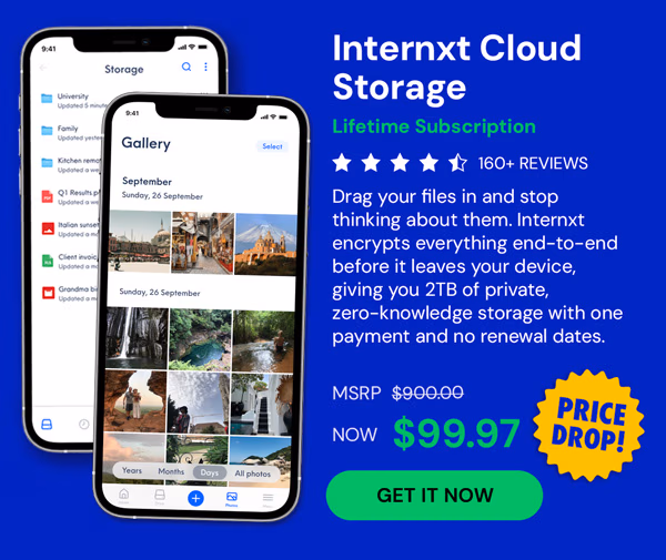 Internxt Cloud Storage: Lifetime Subscription (2TB)