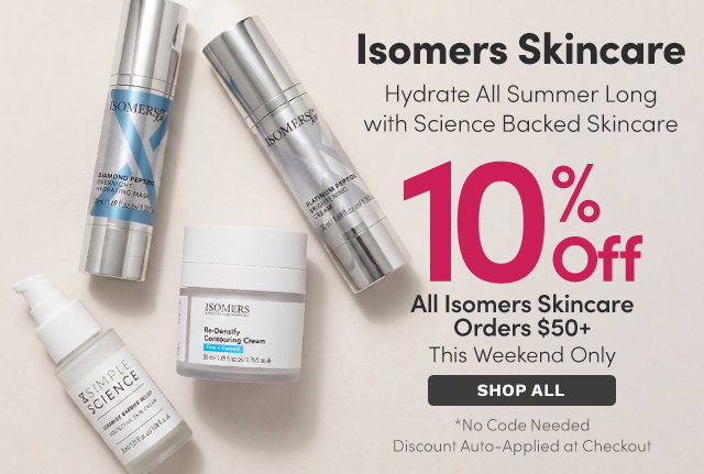 Isomers Skincare | Extra 10% Off All Isomers Skincare Orders $50+ This Weekend Only