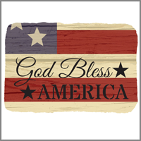 God Bless America Printed Stone