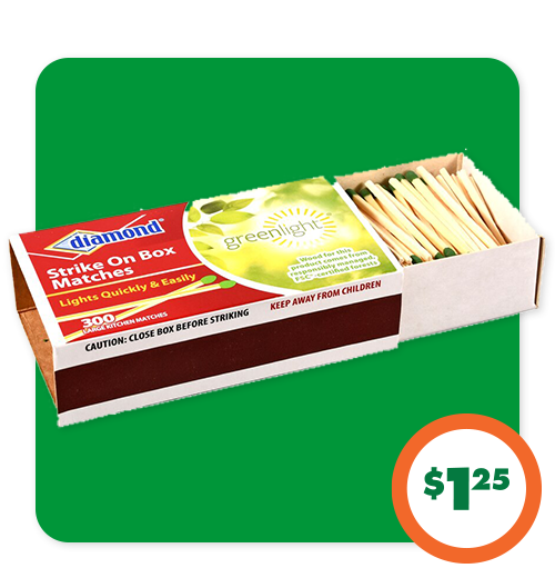 $1.25 300-ct. Kitchen Matches