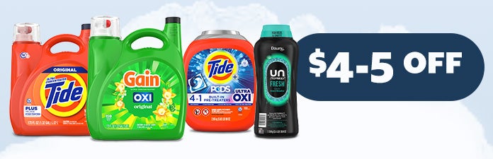 Save on P&G Laundry Essentials $4 - $5 OFF