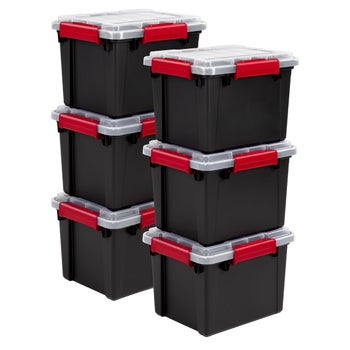 Sterilite 20 Quart Gasket Seal Latch Tote, 6-pack