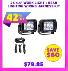 2x 4.4 Work light + Rear Lighting Wiring Harness Kit
