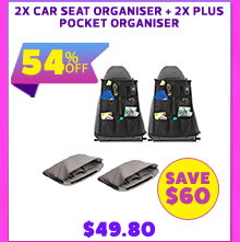 2x Car Seat Organiser + 2x Plus Pocket Organiser