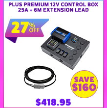 Plus Premium 12V Control Box 25A + 6m Extension Lead