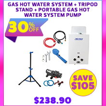 Gas Hot Water System + Tripod Stand + Portable Gas Hot Water System Pump