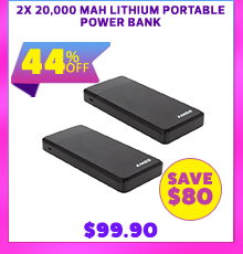 2x 20000 mAH Lithium Portable Power Bank