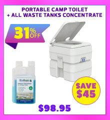 Portable Camping Toilet + BioMagic All Waste Tanks Concentrate 250ml