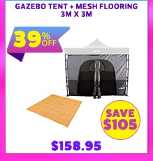 Gazebo Tent + Mesh Flooring 3m x 3m