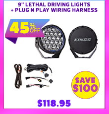9 Lethal driving lights + Plug N Play Wiring Harness