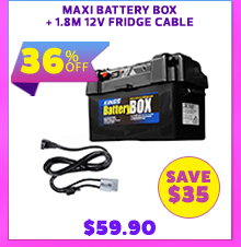 Maxi Battery Box + 1.8m 12v Fridge Cable