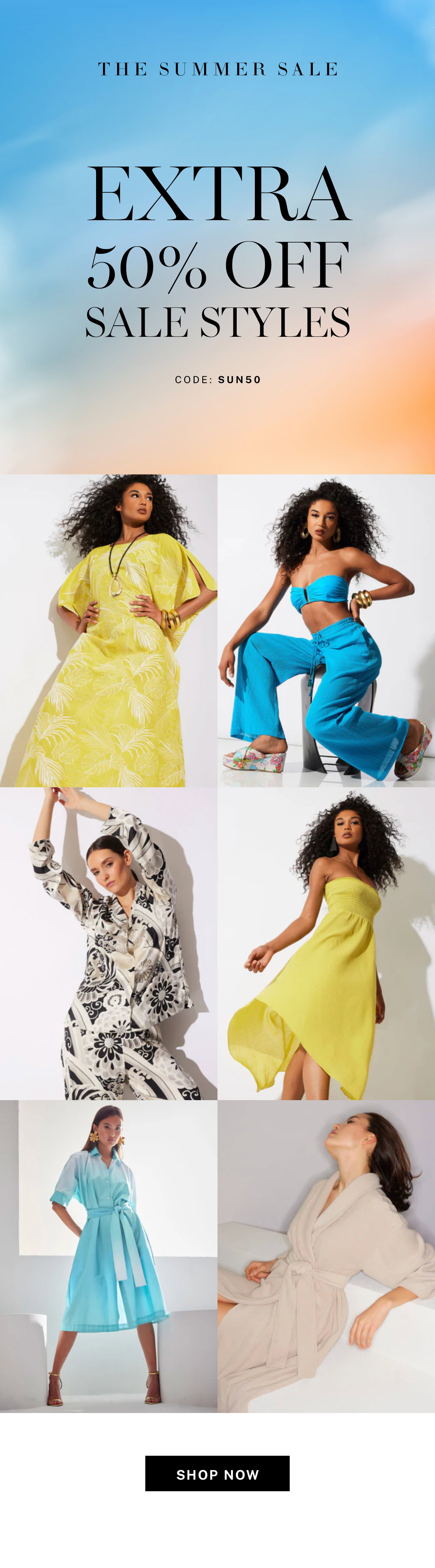 Extra 50% off all sale styles. 
