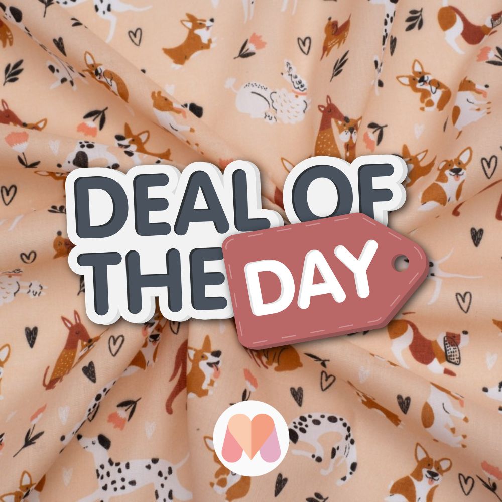 Printed Polycotton Fabric Peach