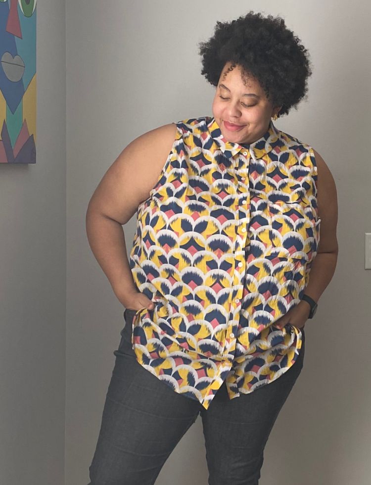 Sierra Burrell wearing Lady McElroy Cotton Lawn