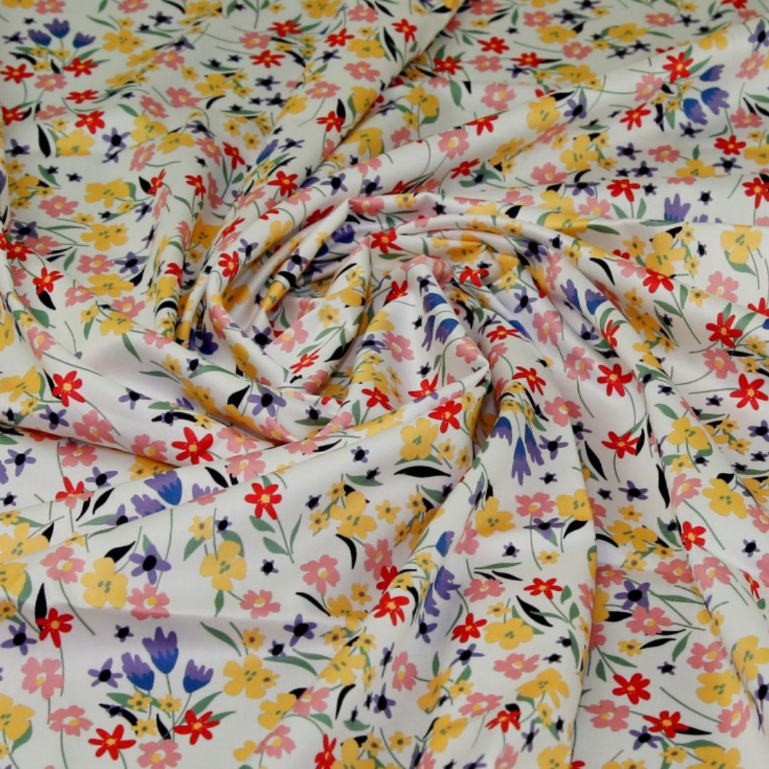 John Kaldor Lizzano Cotton Sateen Fabric White
