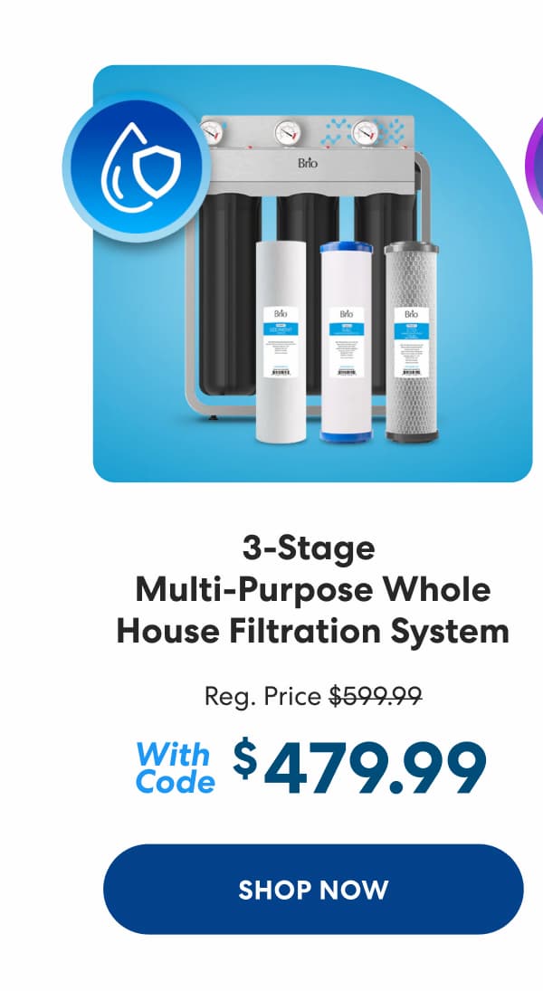 3-Stage Whole House Filtration System - 20" Multi-Purpose