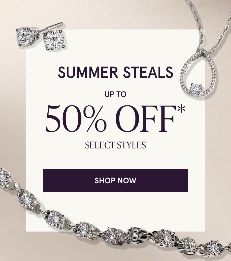 Diamond pendant necklace, tennis bracelet & studs.  Summer steals. Up to 50% OFF Select Styles.  Click here to shop now