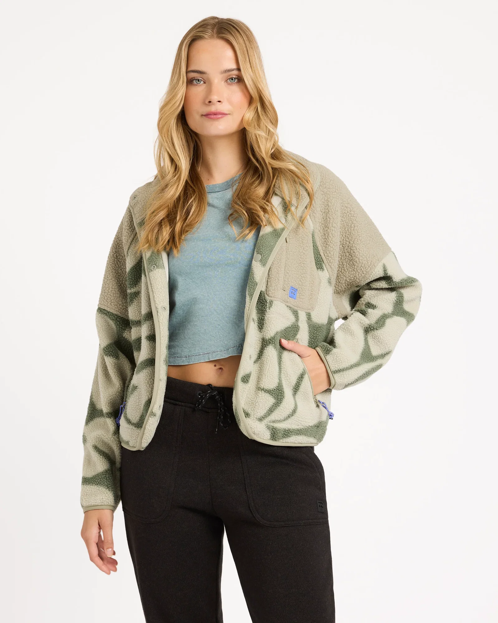 Womens Popoyo Snap Up Fleece Jacket