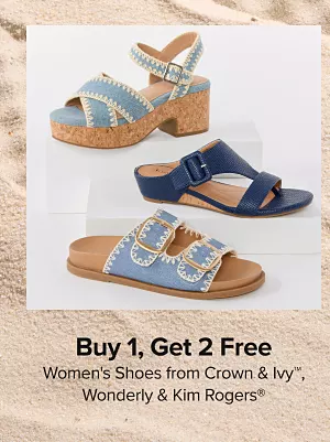 Buy one, get two free womens shoes from Crown and Ivy, Wonderly and Kim Rogers. Shop now.