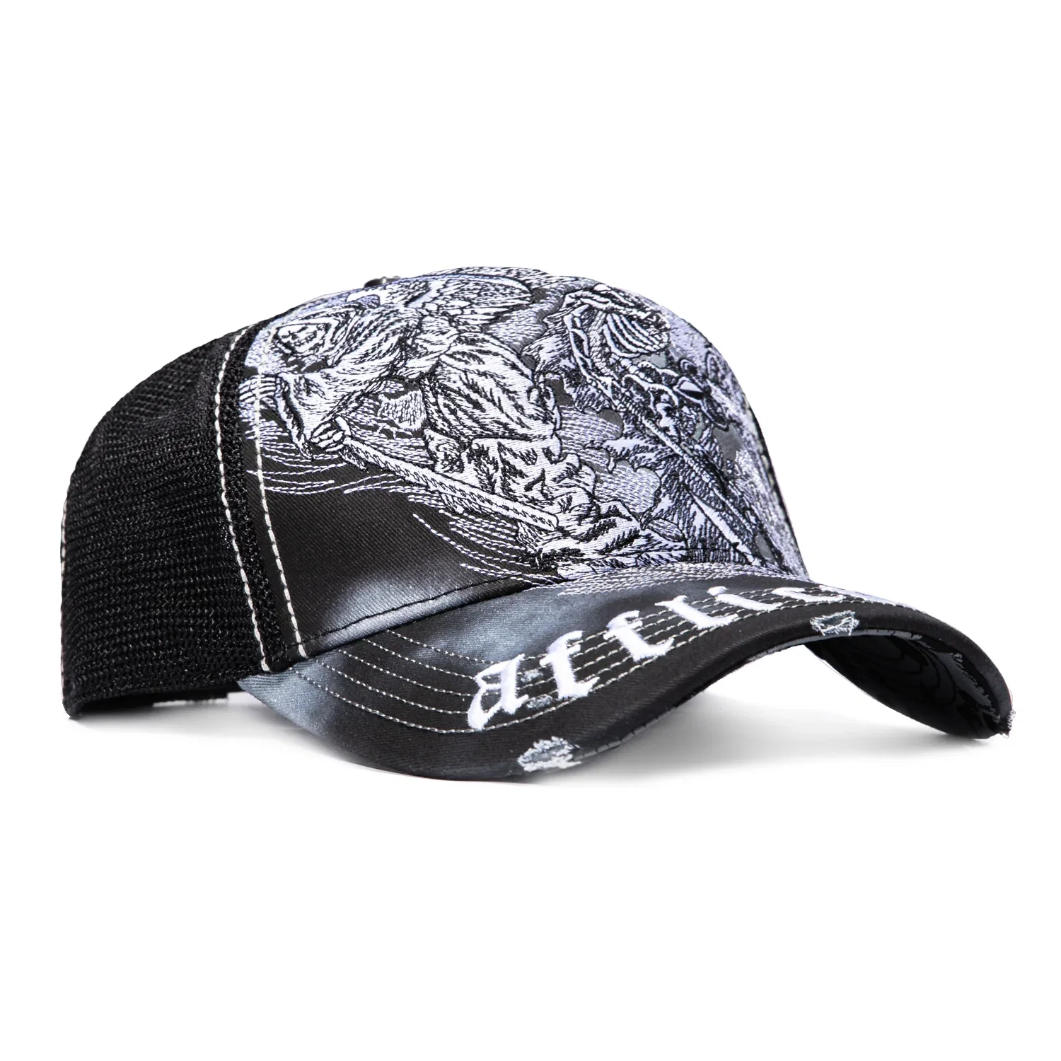 Image of Affliction Mortal Veil Trucker Snapback Hat - Black