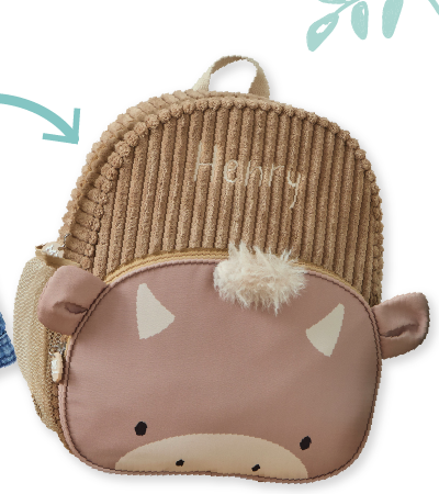 Personalised Highland Cow Pocket Medium Backpack