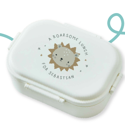 Personalised Lion White Lunchbox