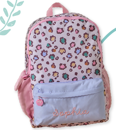 Personalised Leopard Print Big Backpack