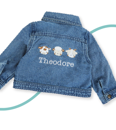 Personalised Fun On The Farm Denim Jacket
