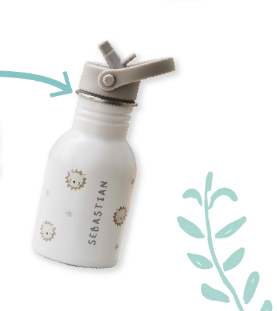 Personalised White Lion Water Bottle