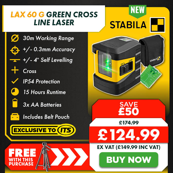 Stabila LAX 60 G Green Cross Line Laser with Pouch