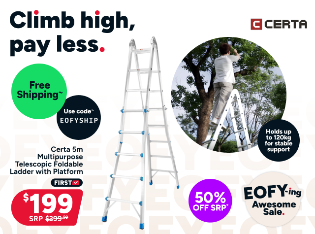 Certa 5m Multipurpose Telescopic Foldable Ladder with Platform