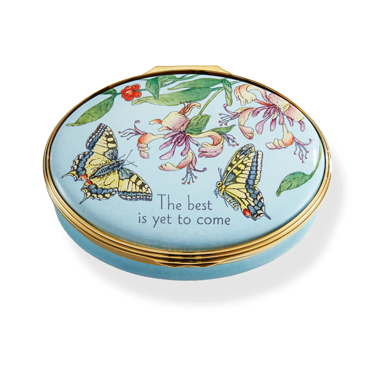 Image of The Best Is Yet To Come Oval Enamel Box