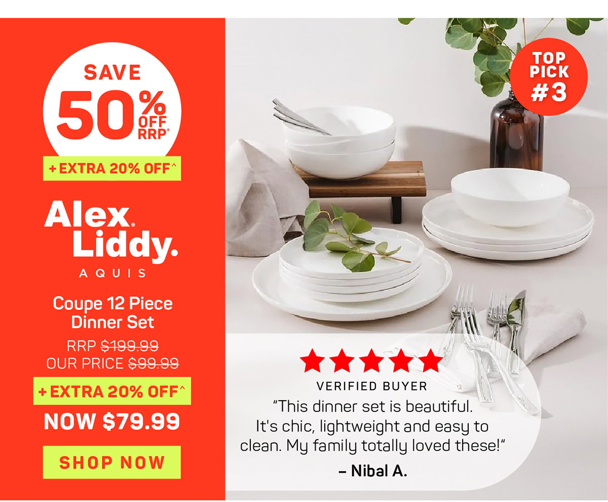 Alex Liddy Aquis Coupe 12 Piece Dinner Set