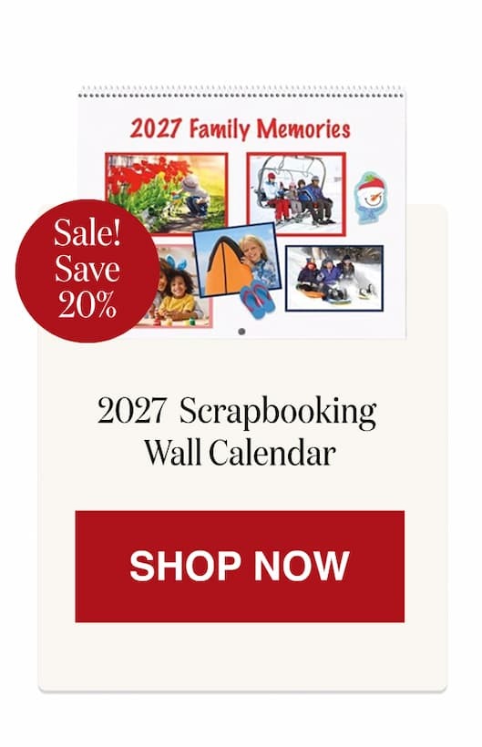 2027 White Pages Scrapbooking Wall Calendar [Click here to Shop Now]