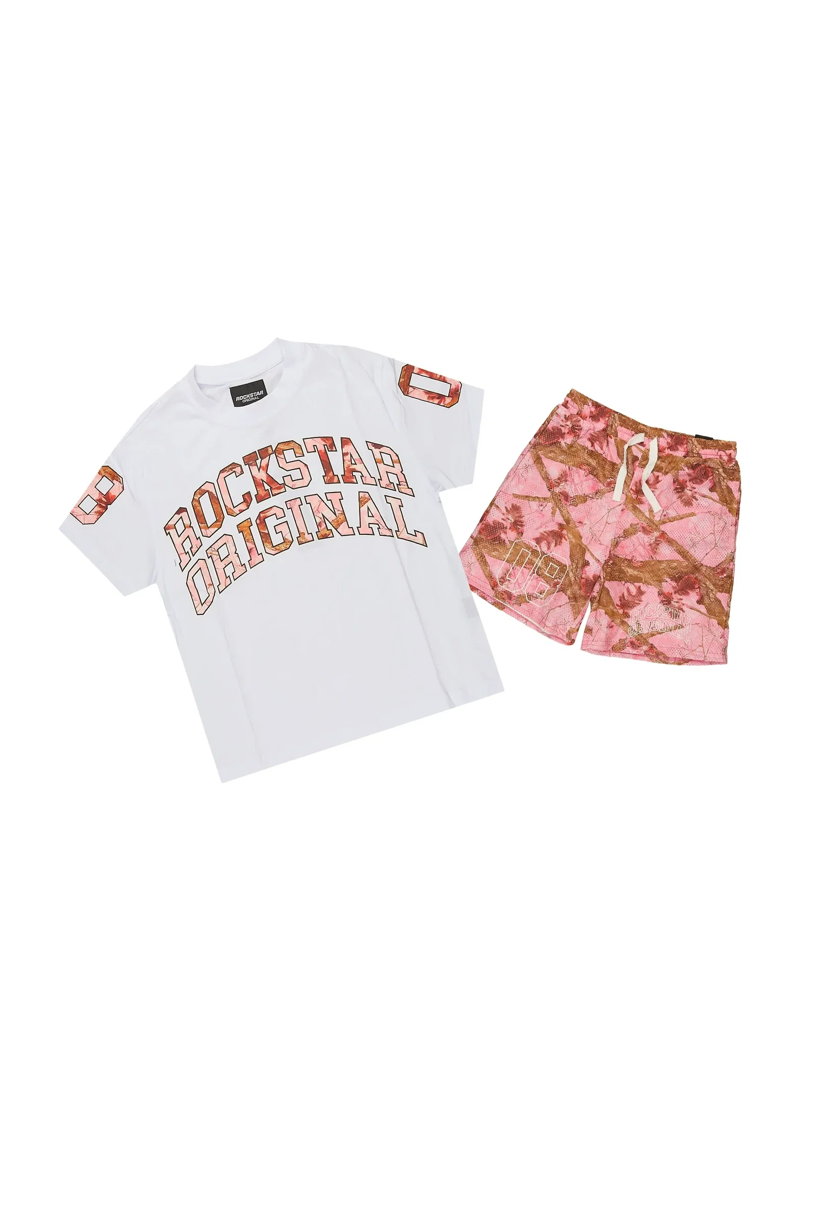 Image of Girls Nikya White T-Shirt Short Set