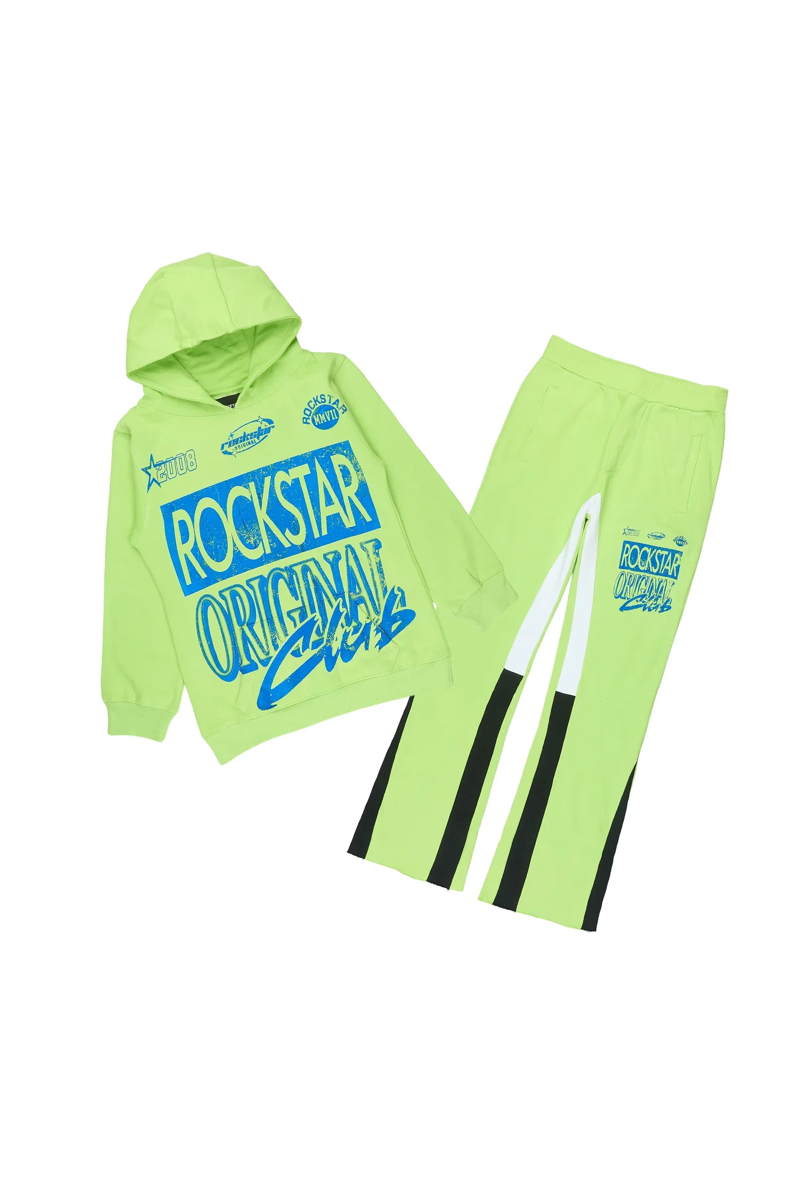 Image of Boys Rylok Neon Yellow/Navy Hoodie Track Set