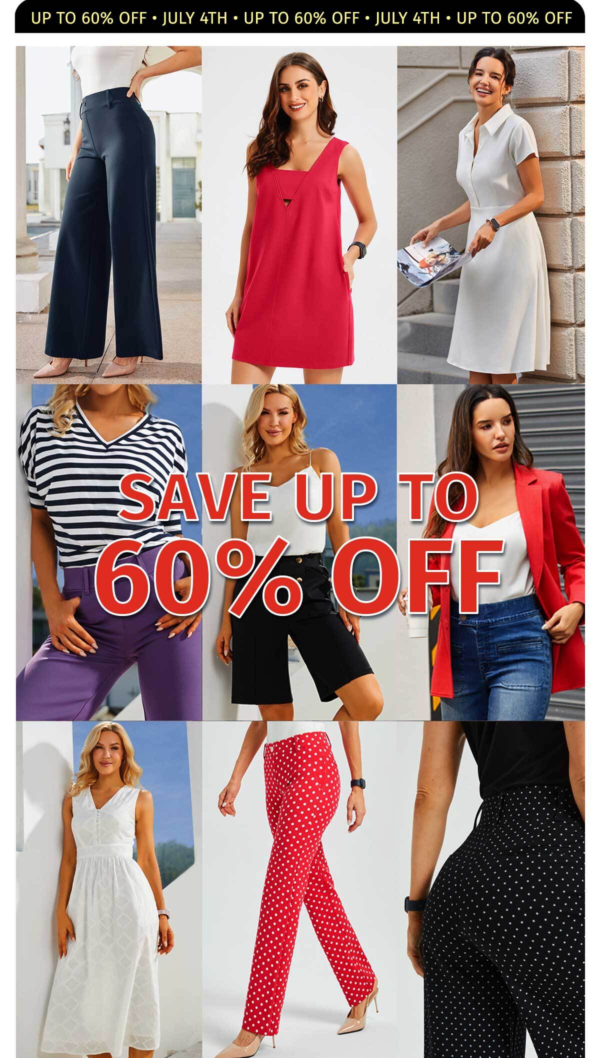 UP TO 60% OFF JULY 4TH 