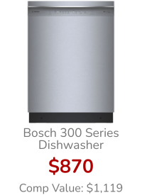 Bosch 300 Series 24-Inch Recessed Handle Dishwasher in Anti-Fingerprint Stainless Steel