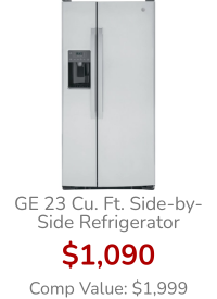 GE 23 Cu. Ft. Side-By-Side Refrigerator 33-Inch Wide in Stainless Steel