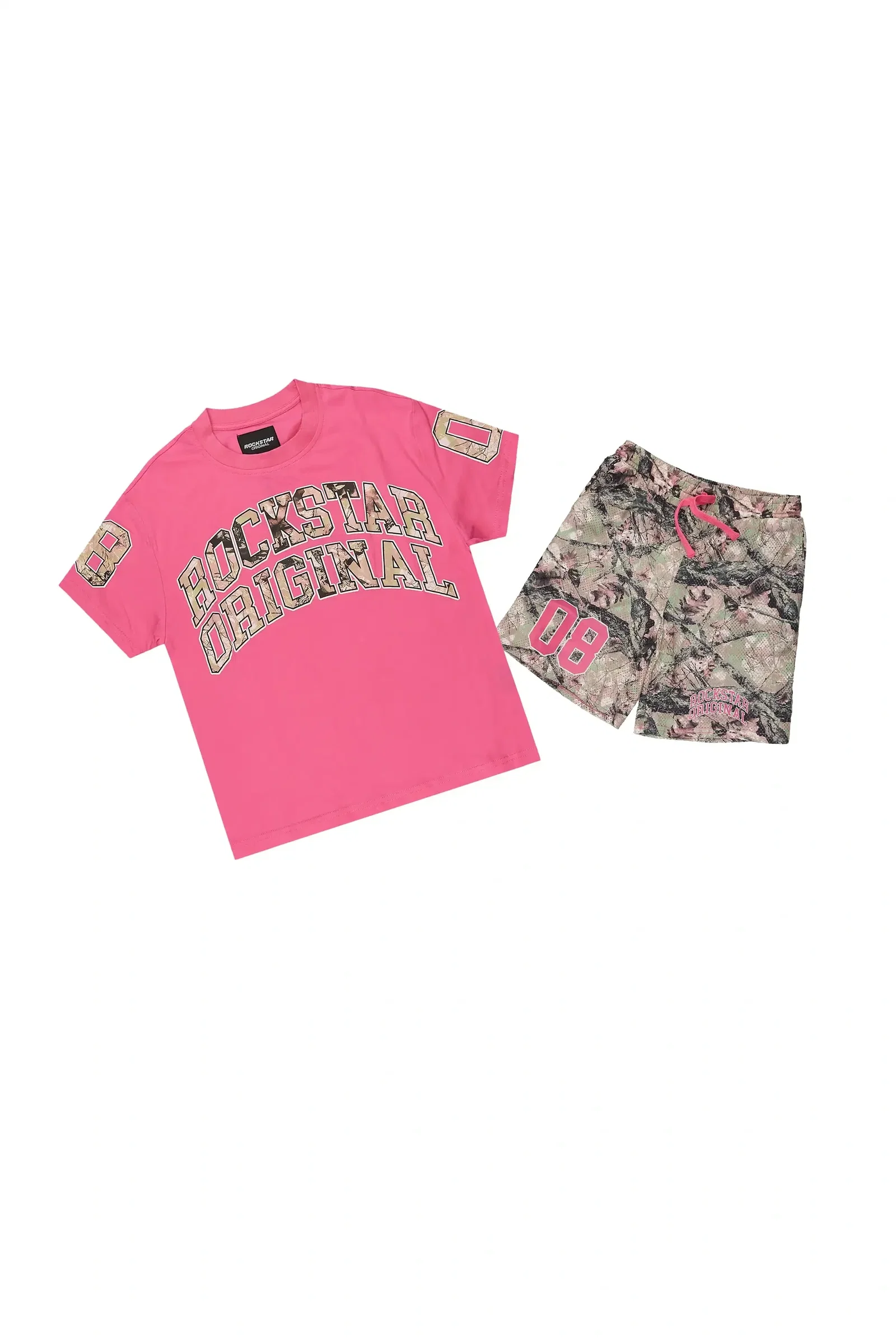 Image of Girls Nikya Pink T-Shirt Short Set