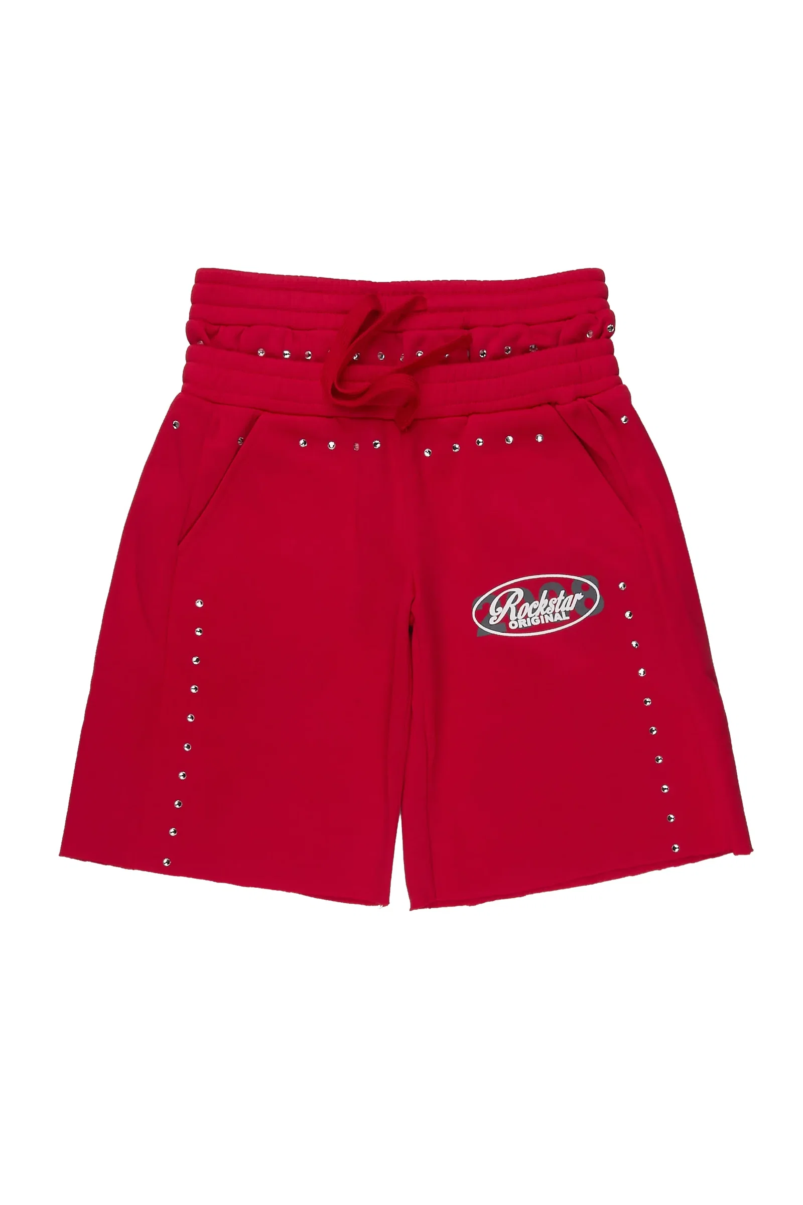 Image of Boys Dezstan Red Rhinestone Double Waisted Short