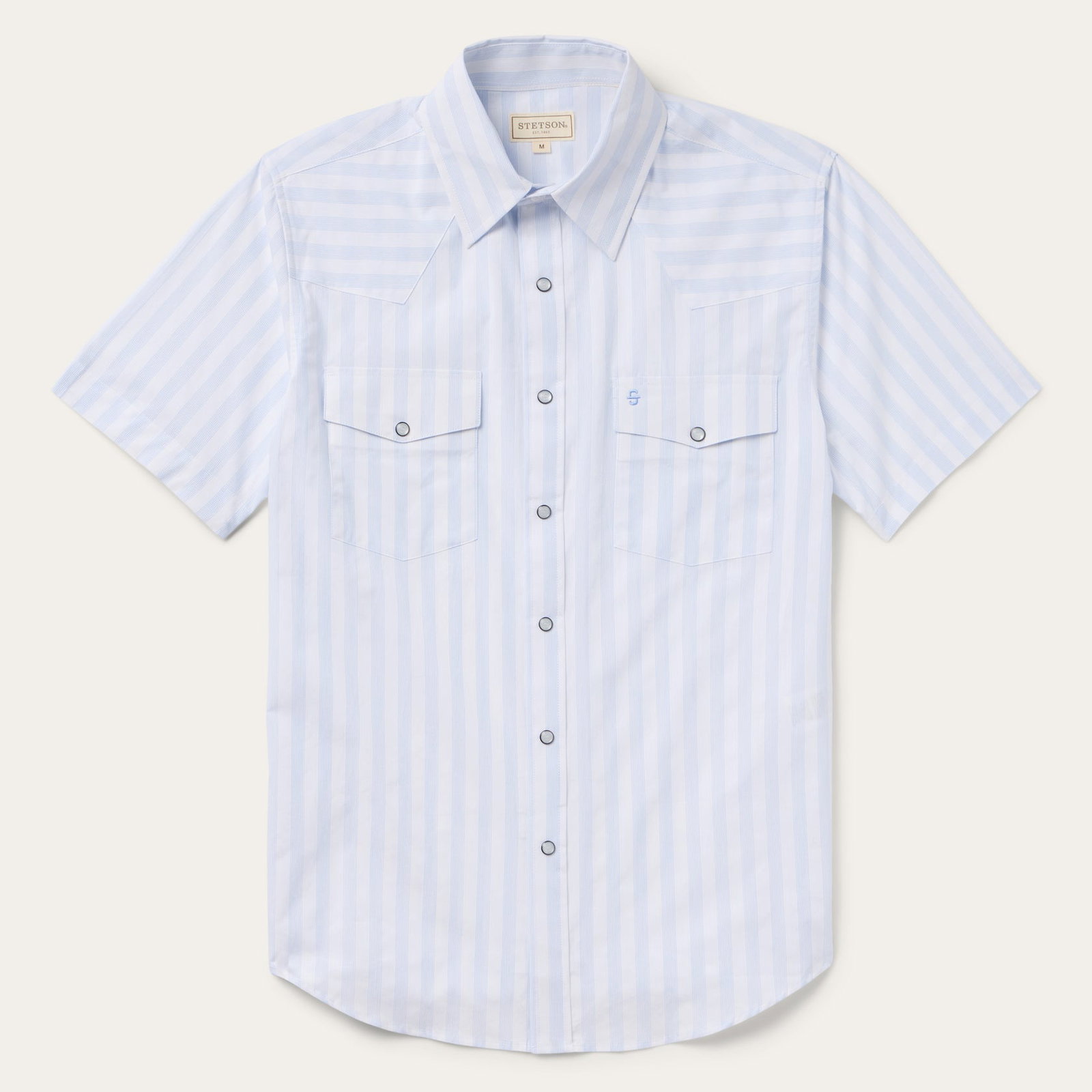 Stripe Oxford Short Sleeve Western Shirt