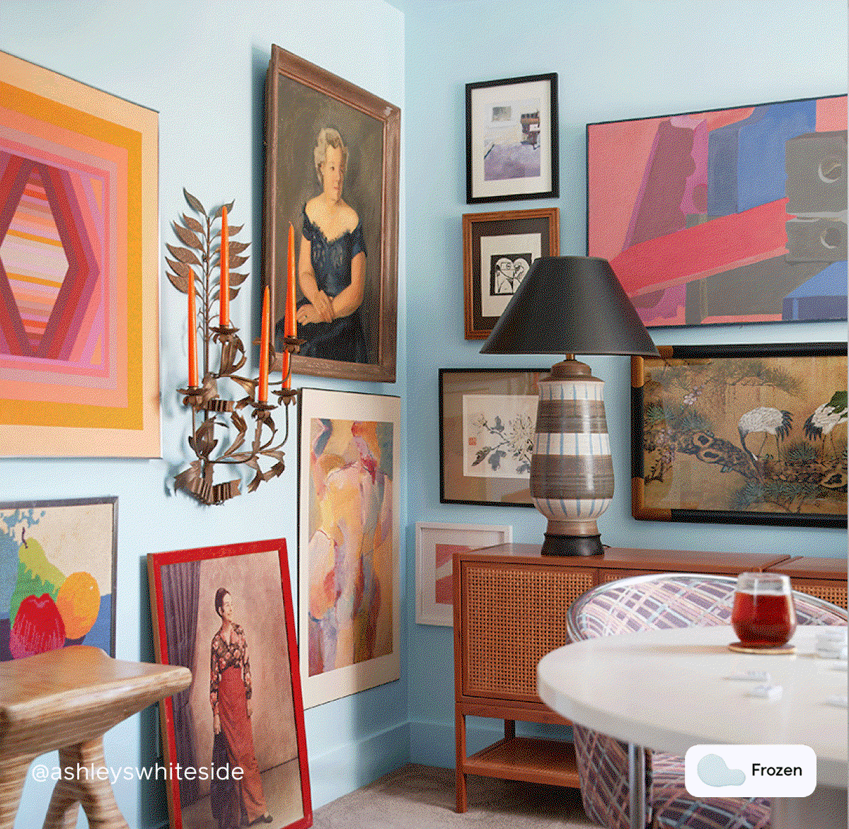 Gif of Clare painted spaces featuring Frozen, Classic and Dirty Martini