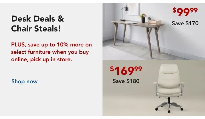desk deals and chair steals