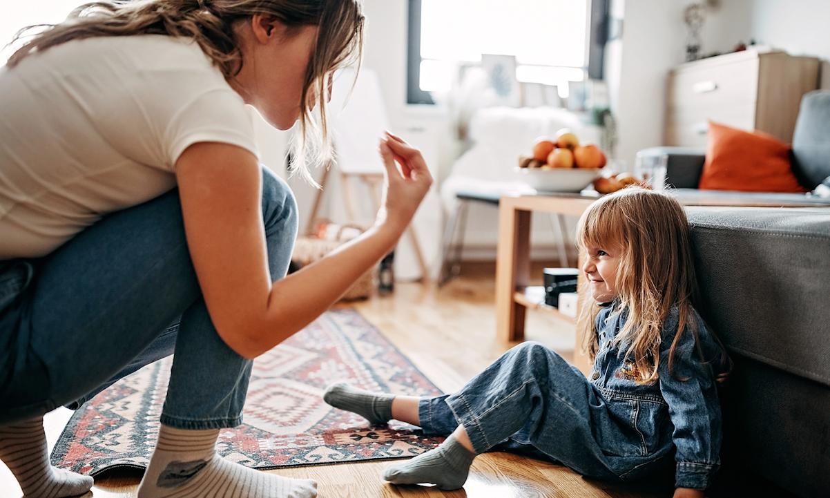Woman scolding child
