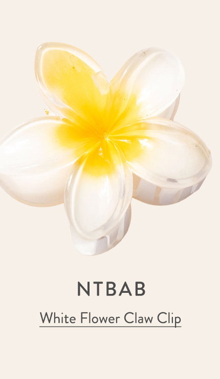 White Flower Claw Clip 