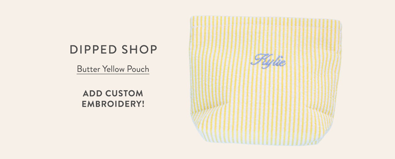 Butter Yellow Striped Pouch 