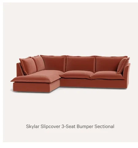 Skylar Slipcover 3-Seat Bumper Sectional